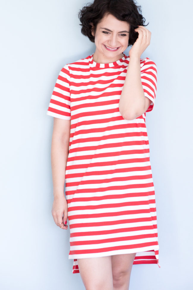 Rot-Weißes Ringelkleid nach dem Schnittmuster Jane vom Seamwork Magazine - Tweed & Greet