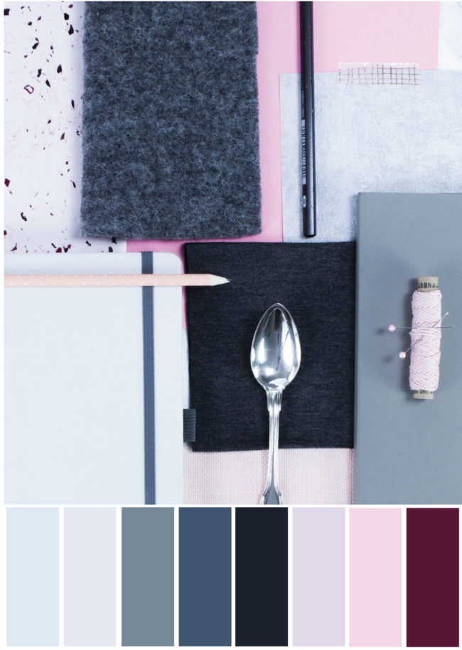 Farbpalette Grau-Rosa - Tweed & Greet