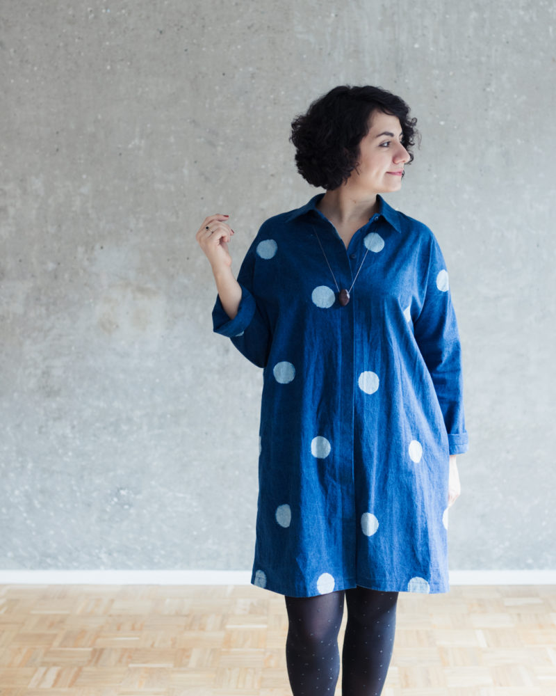 Oversize Blusenkleid nähen: Schnittmuster Blusenkleid Cocoon - Schnittduett