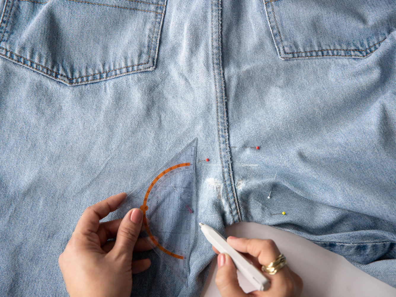 Jeans Riss Am Po Reparieren